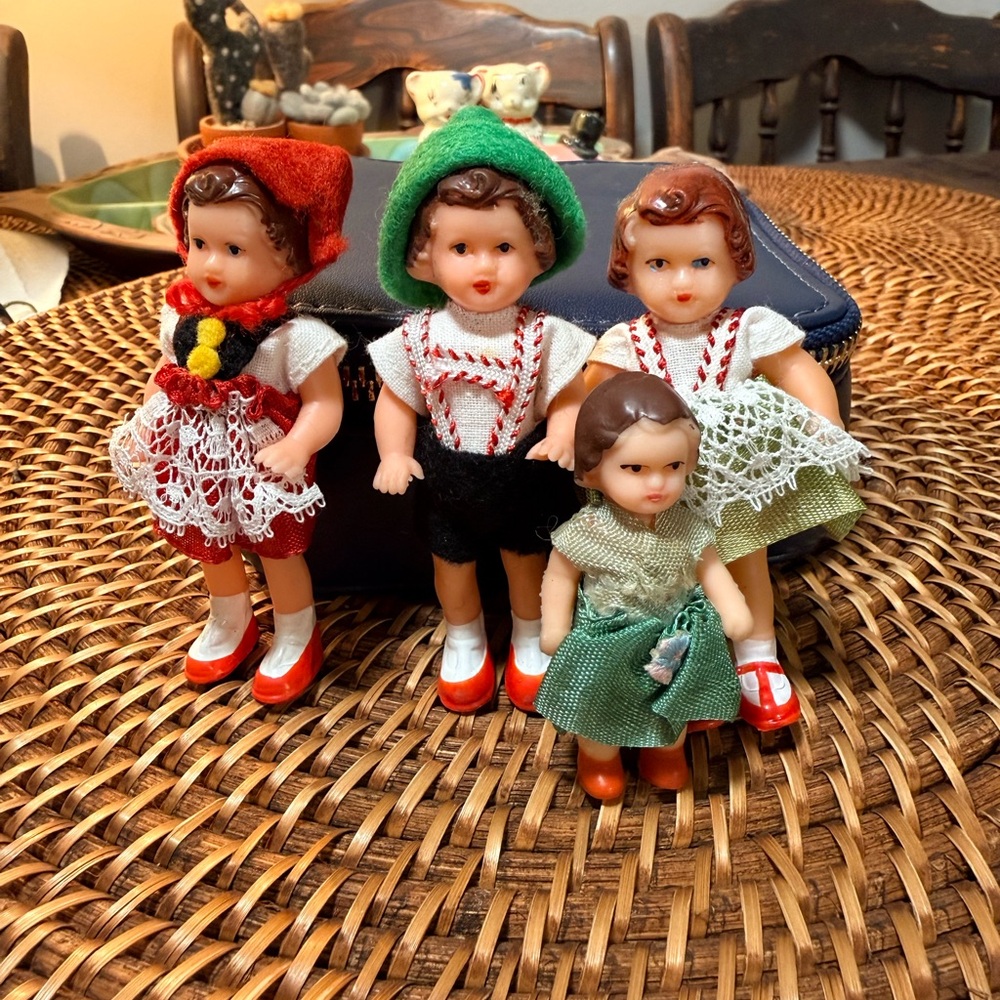 Vintage ARI German Rubber Christmas Dolls